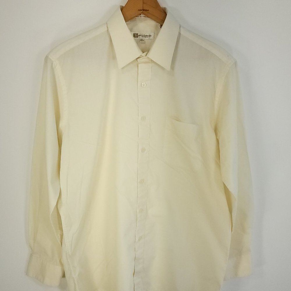 Vtg Pierre Balmain Monsieur Shirt Men's 16 1/2 32-33 Button Front Distressed